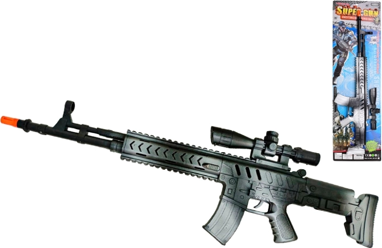 Dziecięcy karabin maszynowy na mechanizm bezwładnościowy 68 cm