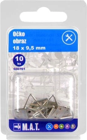 Ucho obrazowe 18 × 9,5 mm, ocynkowane (10 szt.)