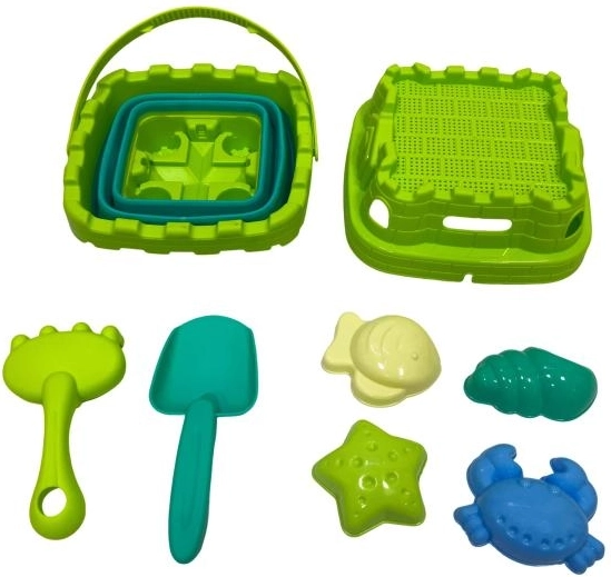 Plejo składane wiaderko z łopatką i foremkami