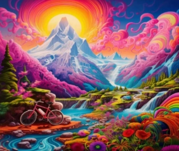 Malowanie diamentowe Przejażdżka przez krajobraz 30 × 40 cm