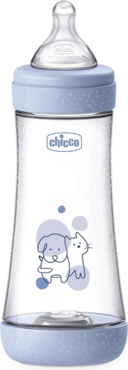 Chicco antykolkowa butelka niemowlęca Perfect5 300 ml, szybki przepływ, dla chłopców 4m+
