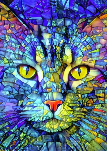 Enjoy puzzle Fiona, kotka z witrażu 1000 elementów
