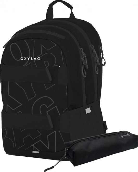 OXYBAG Plecak studencki + piórnik OXY Sport Font White