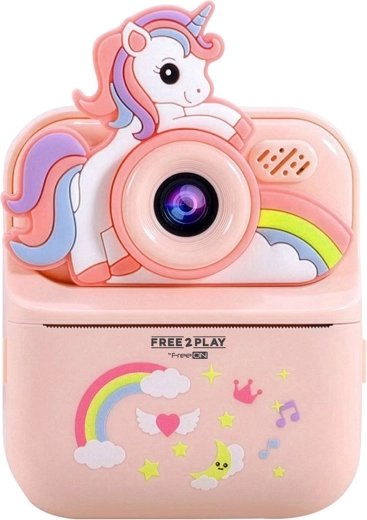 FREEON Free2Play dziecięcy aparat cyfrowy z natychmiastowym drukiem Unicorn