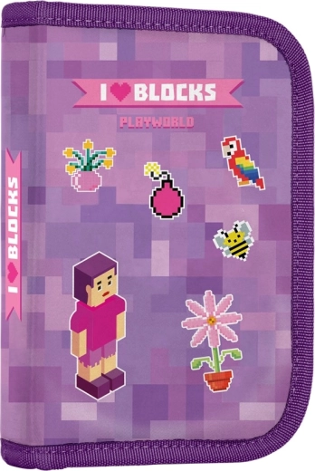 Piórnik szkolny z 2 klapkami Playworld Girl, pusty