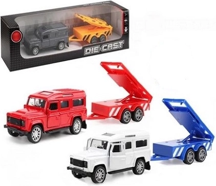 Auto Jeep z przyczepą służbową