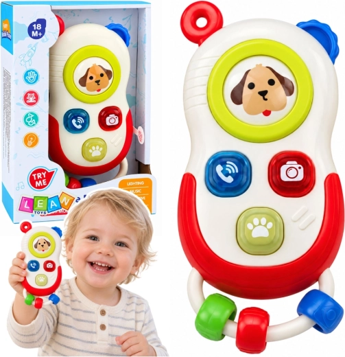Interaktywny telefon dziecięcy ze światłami i dźwiękami 18m+ - 1 sztuka