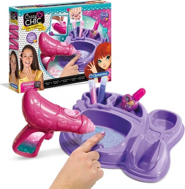 Clementoni Crazy Chic błyszczące paznokcie – kreatywny zestaw do zdobienia paznokci dla dzieci