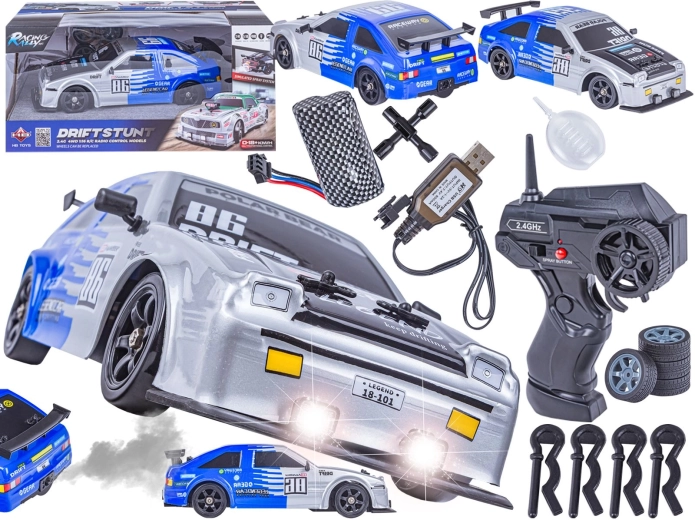 RC drift auto Toyota 1:16 4WD 2,4 GHz z parą i światłami LED - 1 szt.