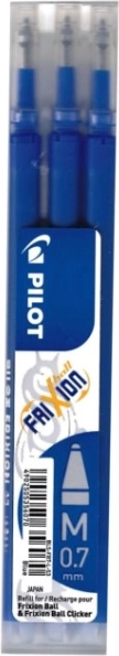 Wkłady wymienne PILOT FriXion 0,7 mm – niebieskie, 3 szt.