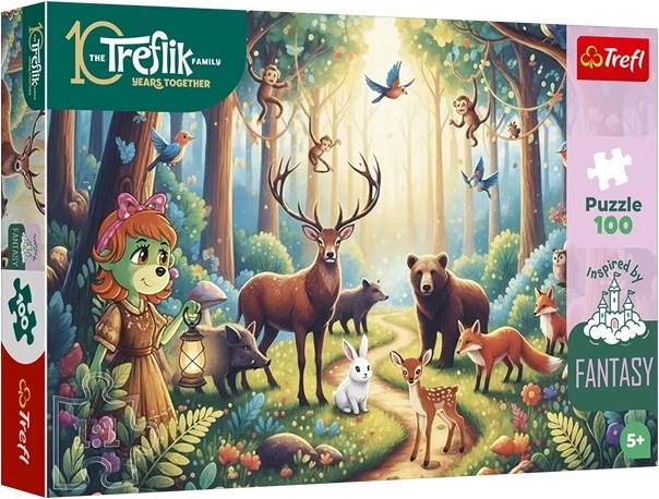 Puzzle Inspired By Fantasy: magiczny leśny świat zwierząt 100 elementów