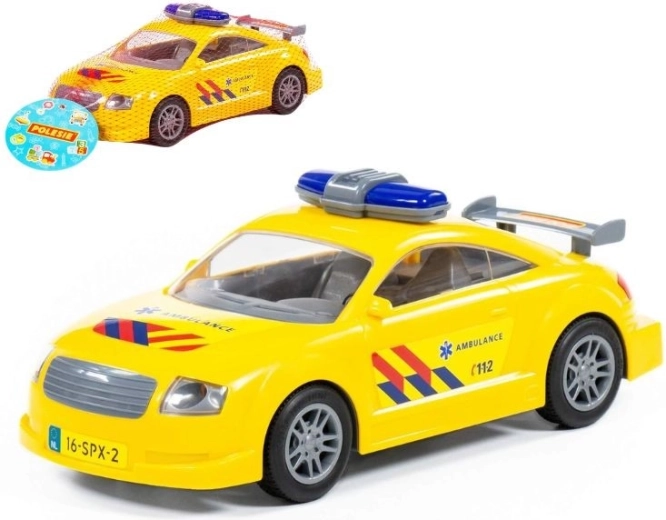 Plastowy ambulans strażacki na napęd cierny