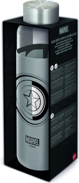 Szklana butelka z silikonowym etui 585 ml MARVEL