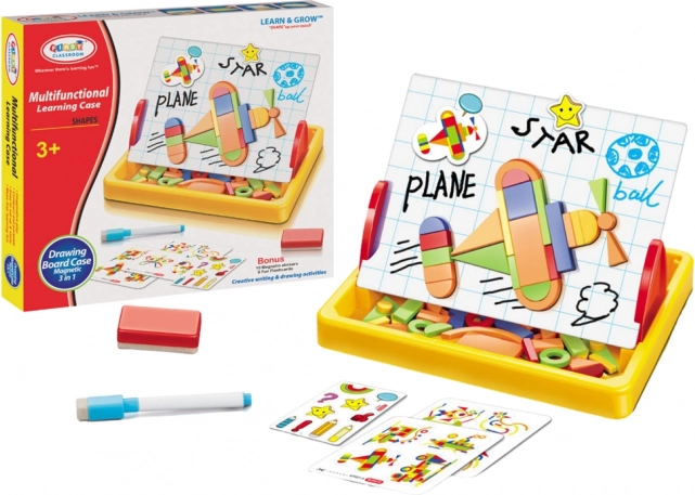 Tablica magnetyczna do rysowania z kształtami geometrycznymi i magnesami