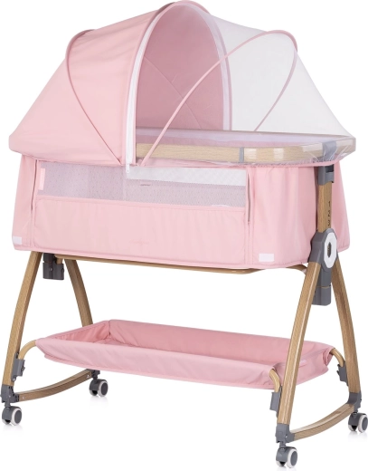 Chipolino Charisma 2w1 dostawna łóżeczko pink wood