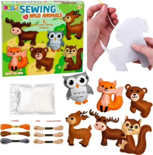 Kreatywny zestaw do szycia z filcu – leśne zwierzątka DIY (6 szt.)