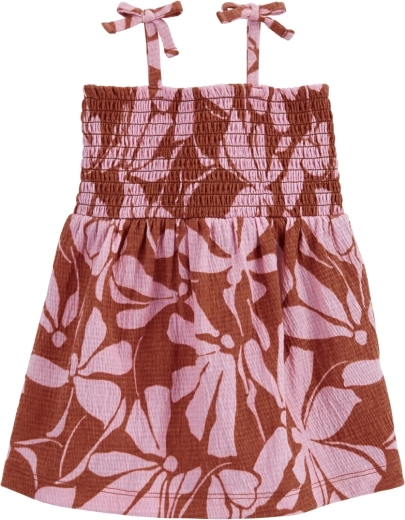 Bawełniana sukienka Carter’s z majtkami (bloomersami) brown floral dla dziewczynki