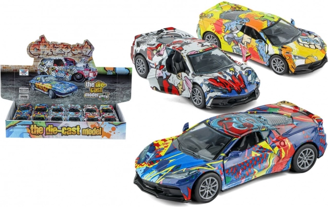 Metalowy samochodzik z napędem wstecznym 12 cm