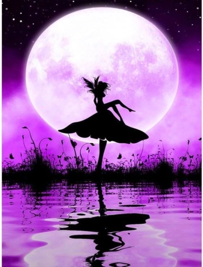 Diamentowe malowanie Balerina przy stawie 30 × 40 cm