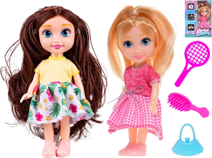 Lalka 14,5 cm z akcesoriami – blondynka lub brunetka