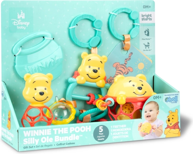 Prezentowy zestaw wielozmysłowy Disney Baby Kubuś Puchatek - 5 szt.