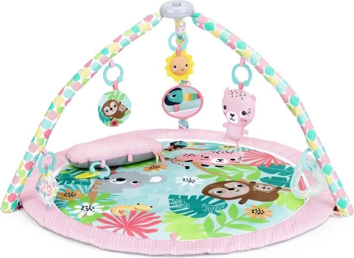 Bright Starts mata edukacyjna do rozwoju motoryki i zmysłów Pop ’N Wiggle Rosy Rainforest