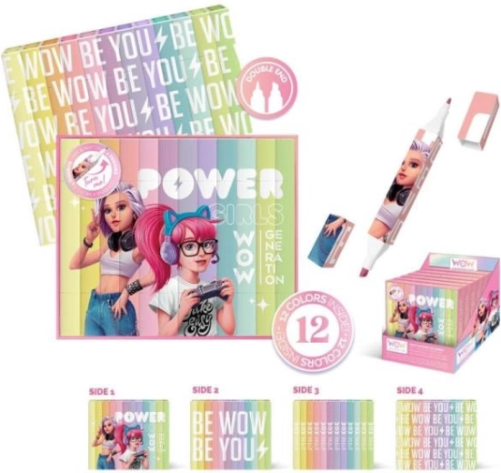 Dwustronne markery 12 kolorów WOW Generation