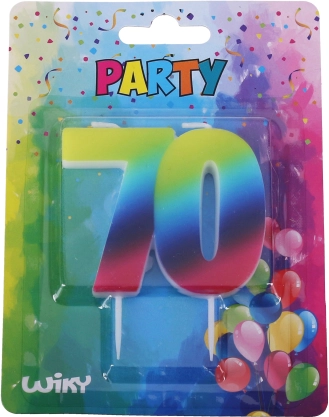 Świeczka party Tęcza 70
