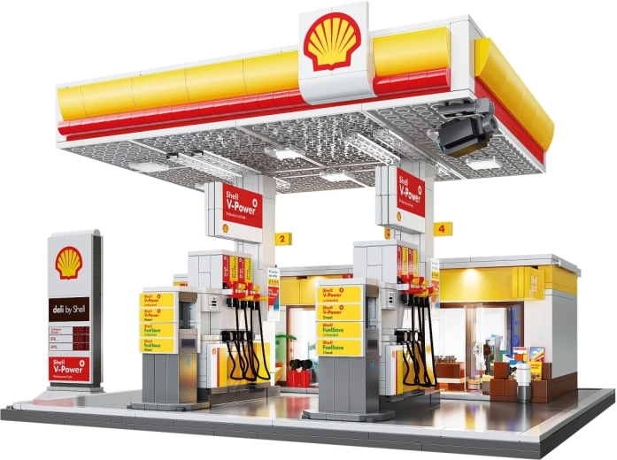 CaDA stacja benzynowa Shell ze sklepem i myjnią samochodową 1:30