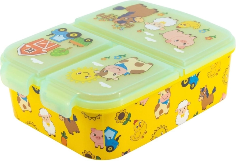 Duży lunchbox Stor z przegródkami – farma