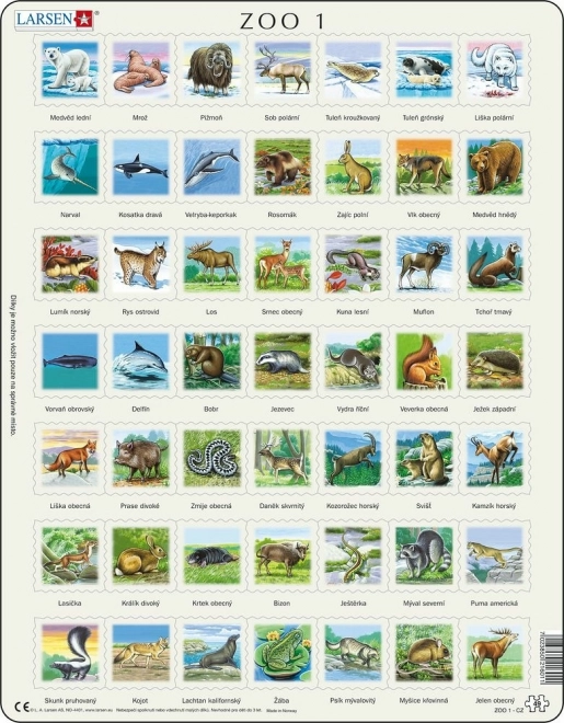 LARSEN puzzle zwierzęta półkuli północnej – 49 elementów