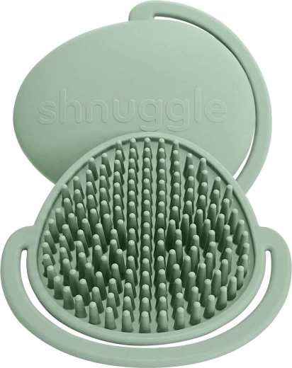 Shnuggle dziecięca silikonowa szczotka do skóry głowy eucalyptus