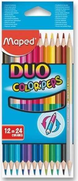 Ergonomiczne trójkątne kredki DUO Color'Peps 12 szt.