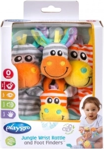 Pastelowe skarpetki i bransoletki z grzechotką Playgro