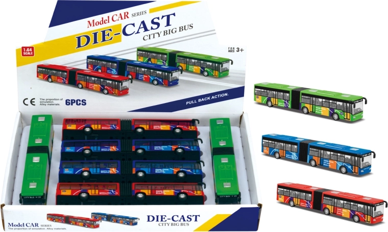 Autobus przegubowy 1:64 – model z napędem typu pull-back