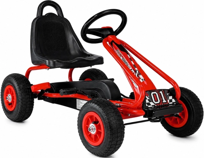 Czerwony dziecięcy gokart na pedały
