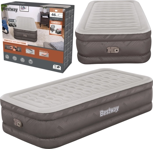 Dmuchany materac jednoosobowy Bestway Fortech z wbudowaną elektryczną pompką 191 × 97 × 46 cm