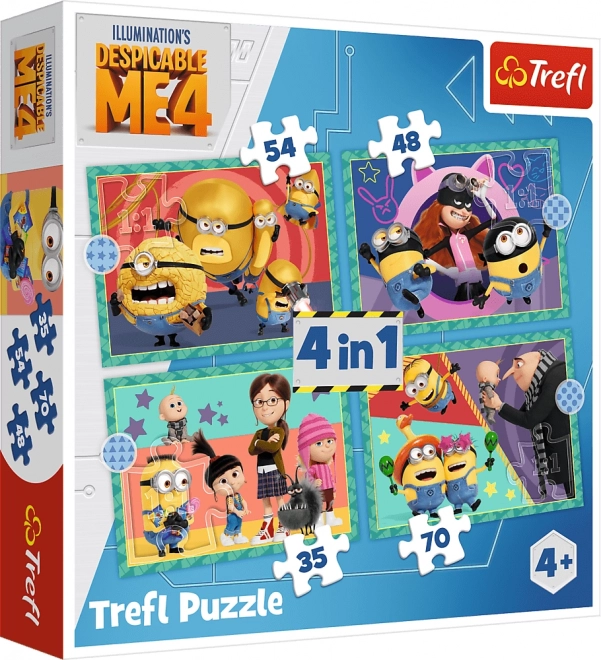 Puzzle 4 w 1 – szaleni Minionki