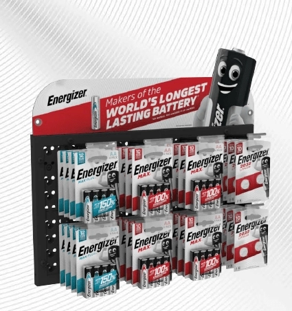 Energizer poziomy stojak 4×2 z magnetycznym mocowaniem bez paneli bocznych
