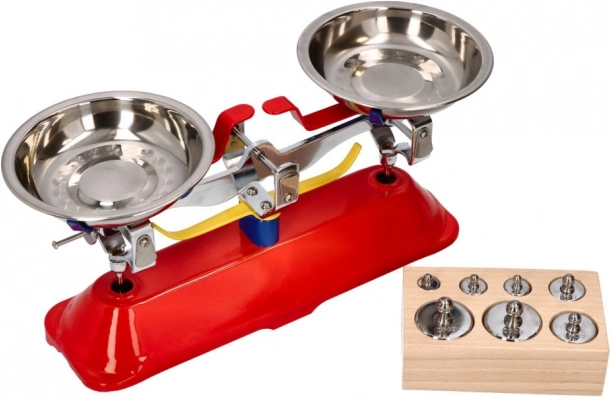 Dziecięca metalowa waga GOKI z miskami i odważnikami