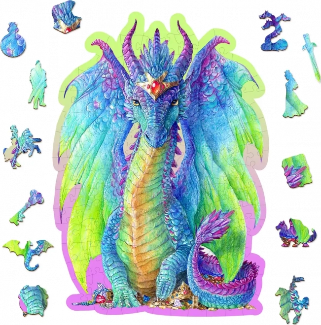 Drewniane puzzle Majestatyczny smok 150 elementów