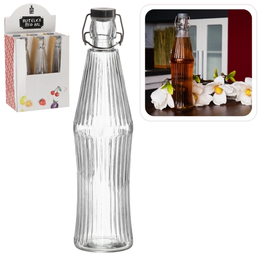 Szklana butelka z mechanicznym zamknięciem 1150 ml