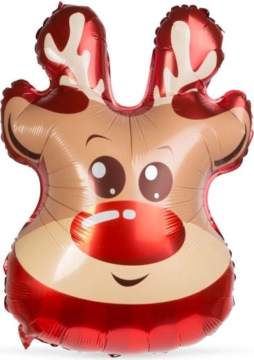 Świąteczny foliowy balon renifer 70 × 48 cm