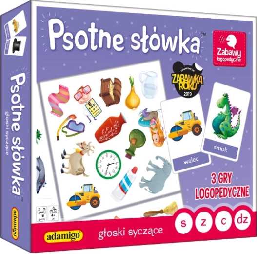 Psotne słówka – syczące głoski (gra logopedyczna)