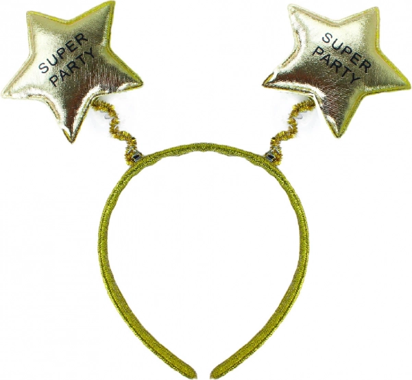 Karnawałowa opaska Super Party w złotym kolorze
