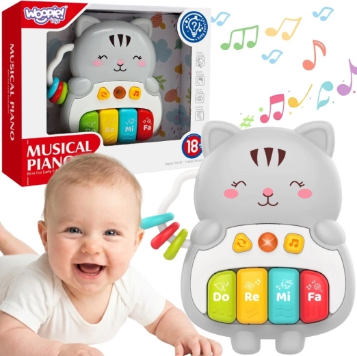 Woopie interaktywne pianinko kotek ze światłem i dźwiękami