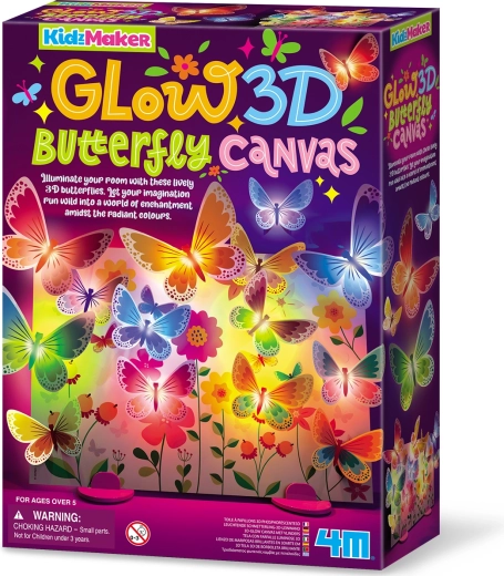 KidzMaker świecące 3D płótno z motylami