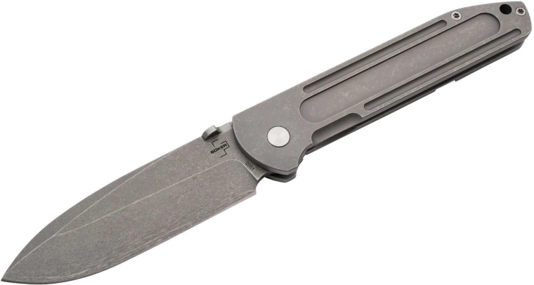Böker Plus Evade nóż składany 9 cm z wykończeniem stonewash i klipsem