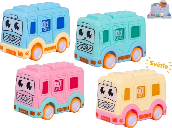 Autobus z napędem ciernym i efektami świetlnymi 8,5 cm