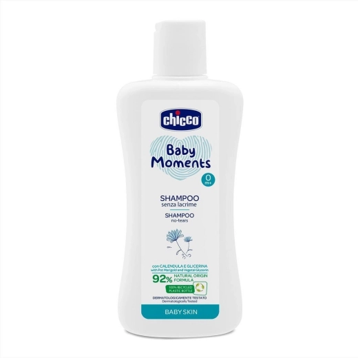 Chicco szampon dla dzieci Baby Moments 92% składników pochodzenia naturalnego 200 ml
